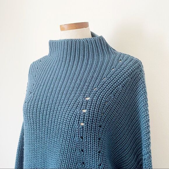 Grey by Jason Wu Blue mock neck pullover wool sweater heavy weight Large - Picture 3 of 8